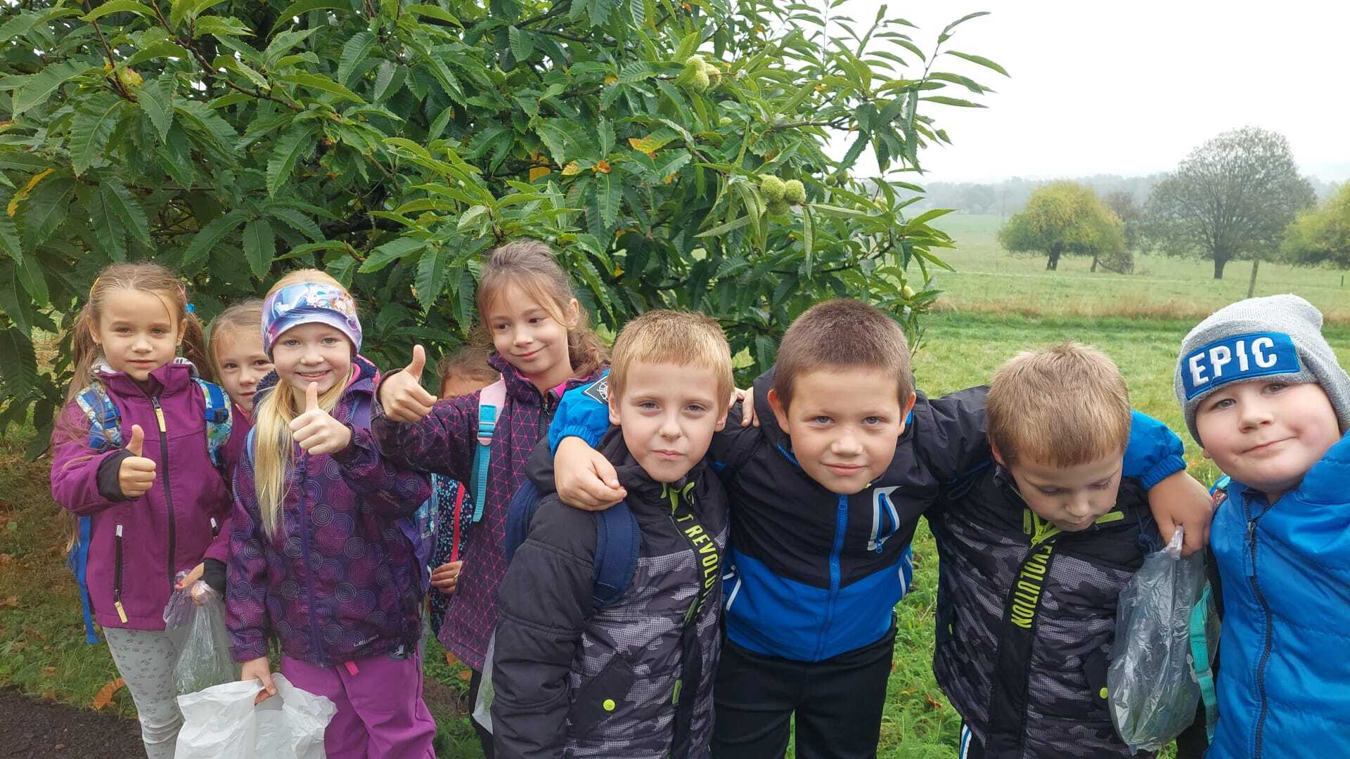 Cvičení v přírodě žáčci druhé, třetí a páté třídy
