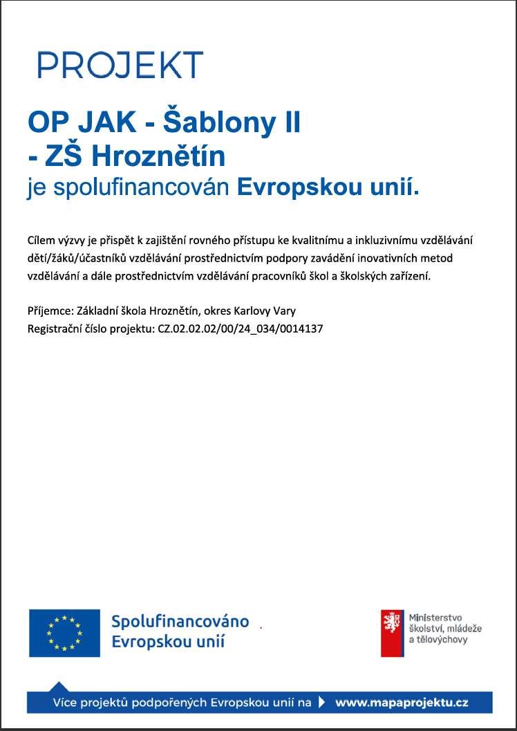 OP JAK - Šablony II - ZŠ Hroznětín