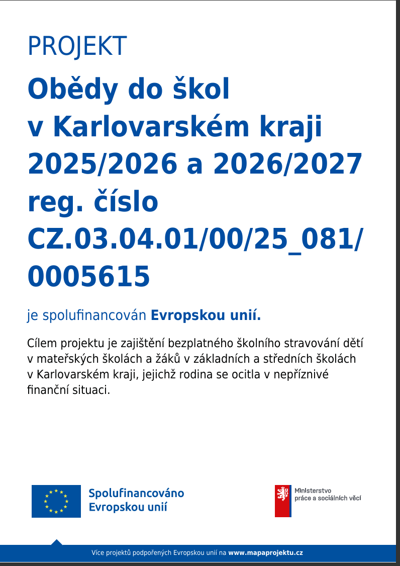 Obědy do škol v Karlovarském kraji 2025/2026 2026/2027