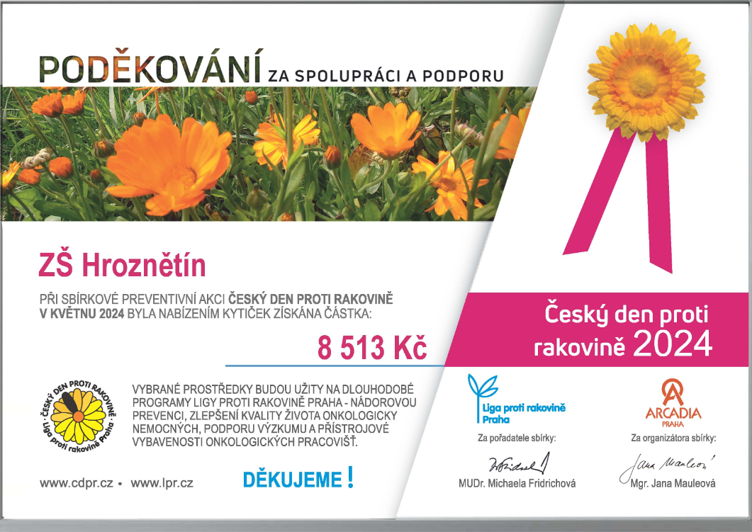 Liga proti rakovině - květnová sbírka 