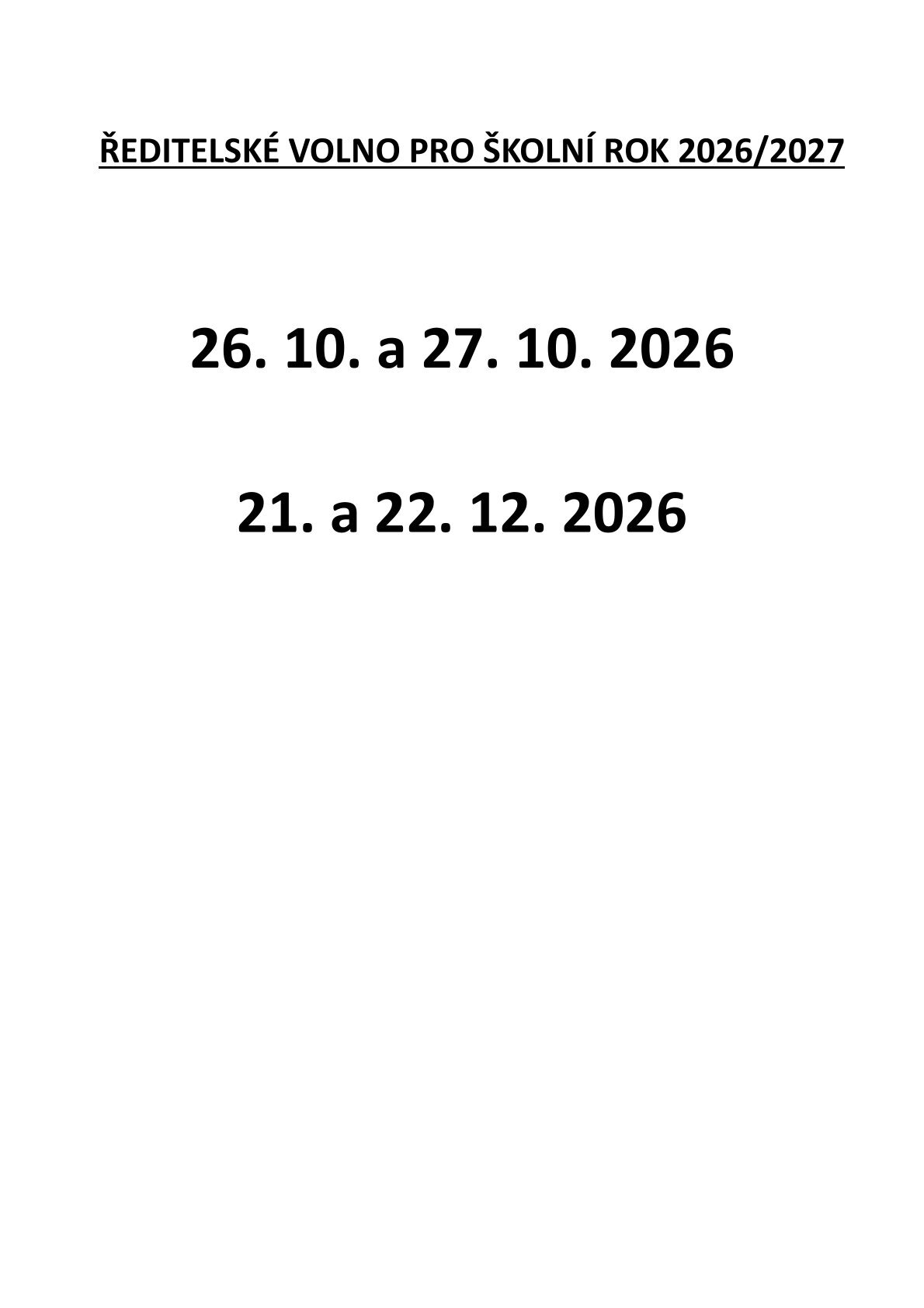ředitelské volno